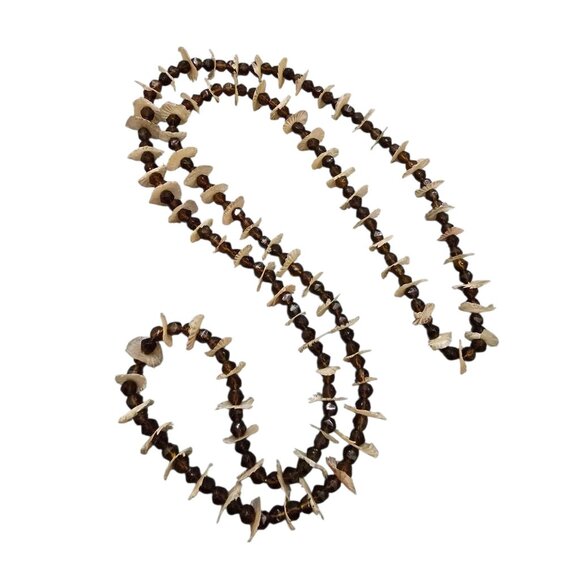 Antique Rare Crystal and Molded Celluloid/Resin? Spacers Necklace (A8710) - Picture 2 of 6